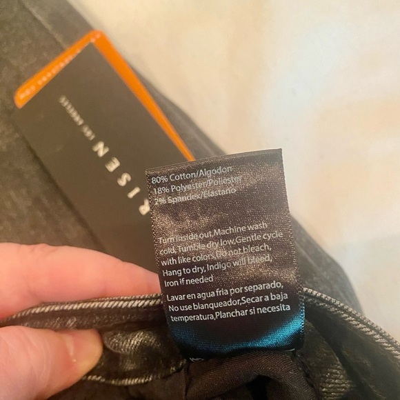 Risen High Rise & Wide Flare Jeans, Black Ombré, Size 1XL - Picture 10 of 12